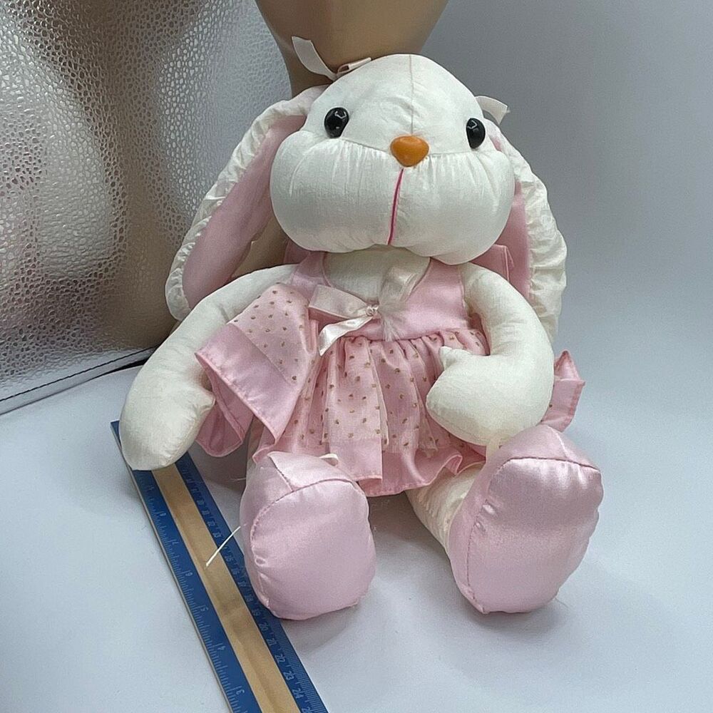 Vintage TD Trading Nylon Bunny Rabbit Ballerina pink and white.